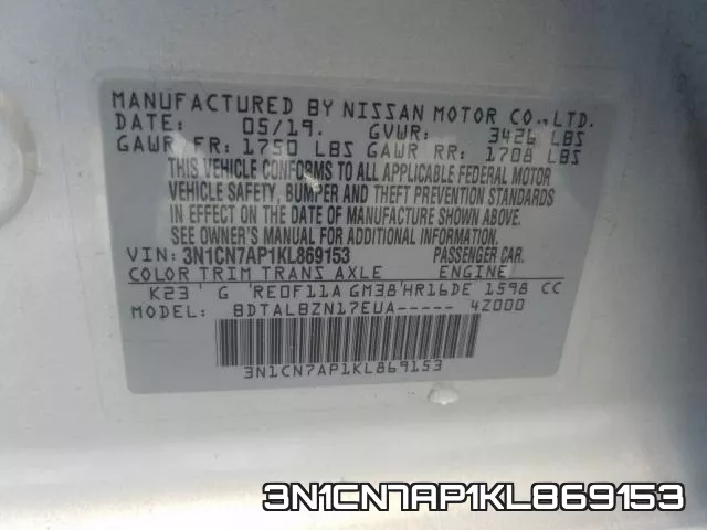 3N1CN7AP1KL869153 фото 2
