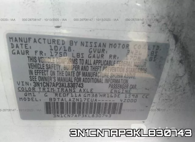 3N1CN7AP3KL830743 фото 10