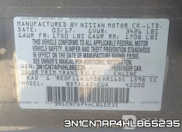 3N1CN7AP4HL865235 фото 10