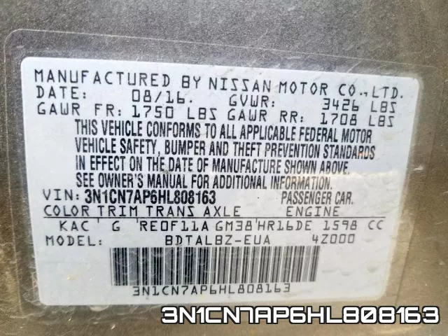 3N1CN7AP6HL808163 фото 2