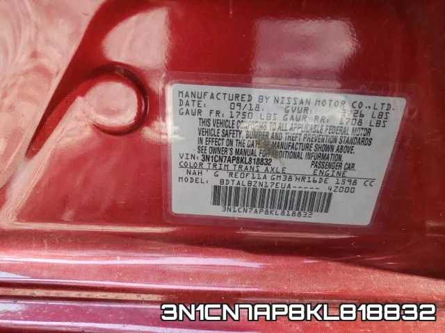 3N1CN7AP8KL818832 фото 2