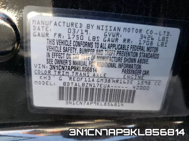 3N1CN7AP9KL856814 фото 2