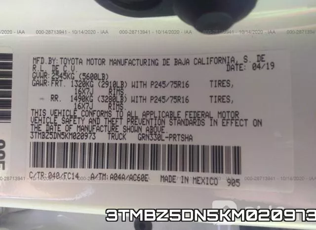 3TMBZ5DN5KM020973 фото 10