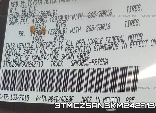 3TMCZ5AN3KM242713 фото 10