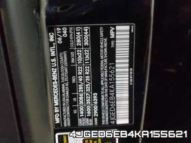 4JGED6EB4KA155621 фото 2