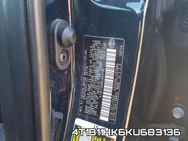 4T1B11HK6KU683136 фото 2