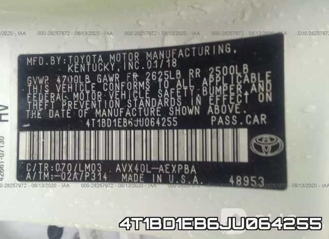 4T1BD1EB6JU064255 фото 10