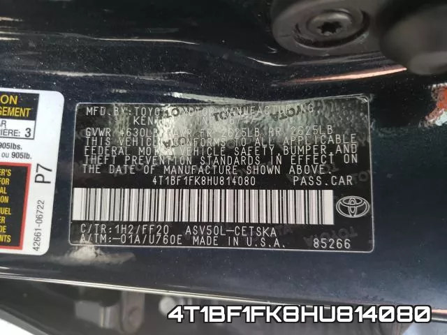 4T1BF1FK8HU814080 фото 2