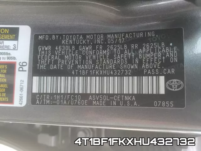 4T1BF1FKXHU432732 фото 2
