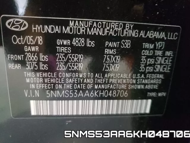 5NMS53AA6KH048706 фото 2