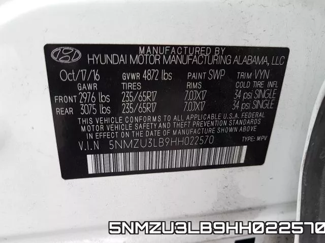 5NMZU3LB9HH022570 фото 2