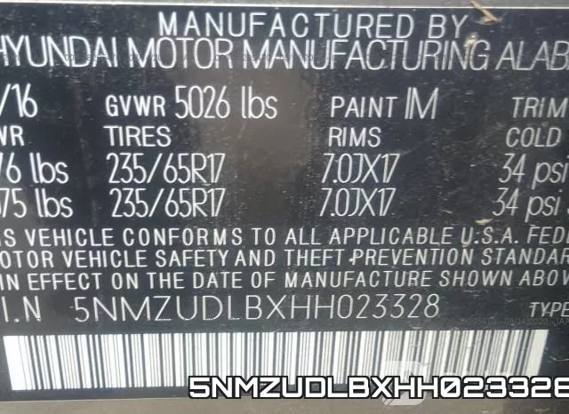 5NMZUDLBXHH023328 фото 10
