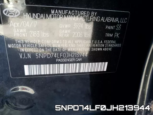 5NPD74LF0JH213944 фото 2