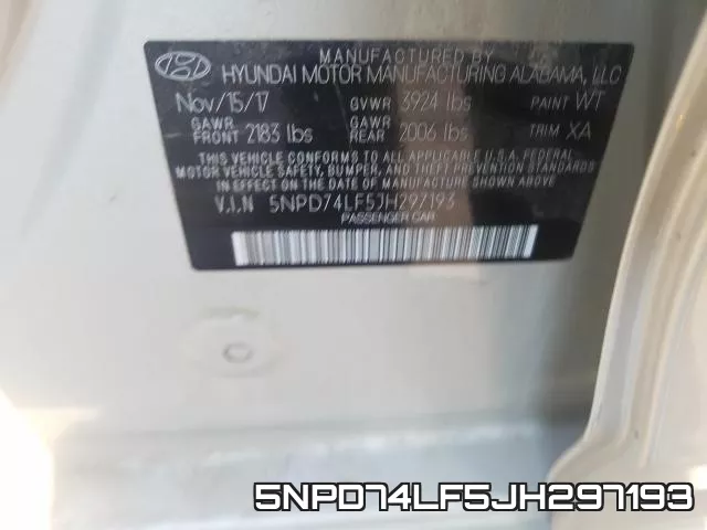 5NPD74LF5JH297193 фото 2