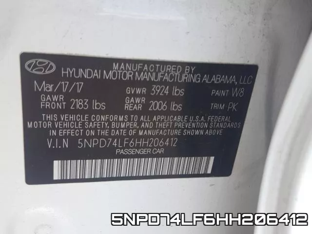 5NPD74LF6HH206412 фото 2