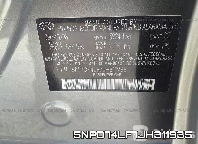 5NPD74LF7JH311935 фото 10