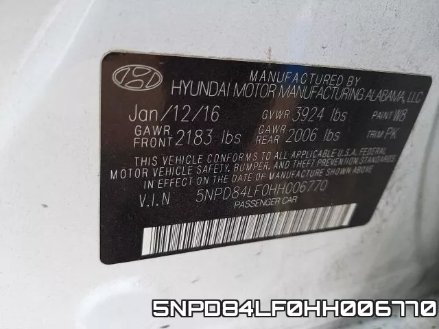 5NPD84LF0HH006770 фото 2