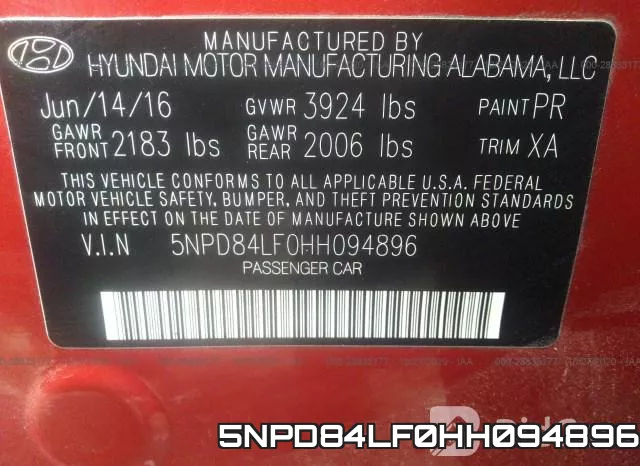 5NPD84LF0HH094896 фото 10