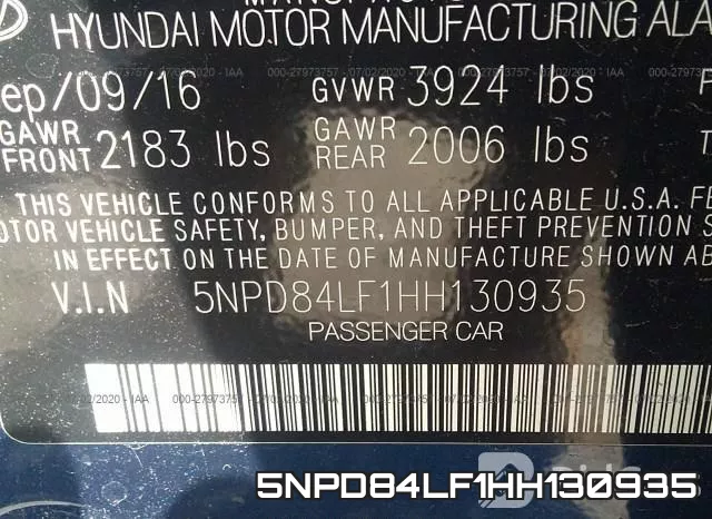 5NPD84LF1HH130935 фото 10