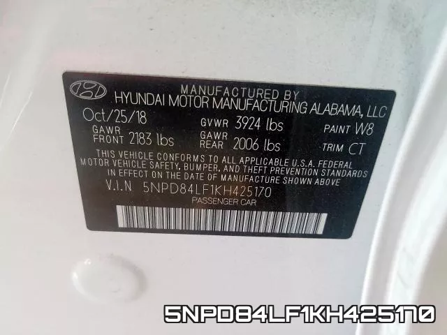 5NPD84LF1KH425170 фото 2