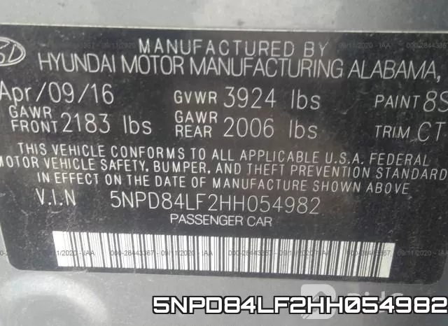 5NPD84LF2HH054982 фото 10