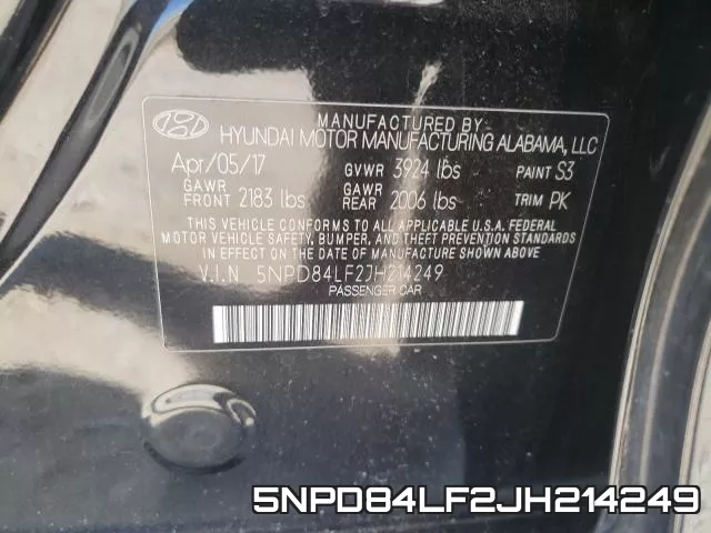 5NPD84LF2JH214249 фото 2