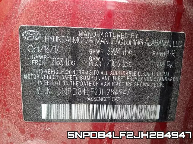 5NPD84LF2JH284947 фото 2