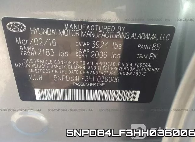 5NPD84LF3HH036006 фото 10
