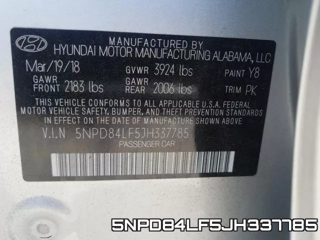 5NPD84LF5JH337785 фото 2