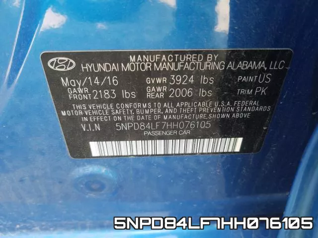 5NPD84LF7HH076105 фото 2