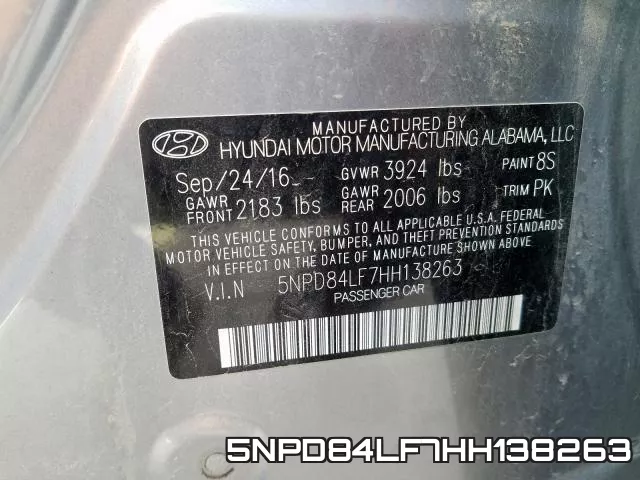 5NPD84LF7HH138263 фото 2