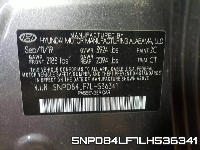 5NPD84LF7LH536341 фото 2