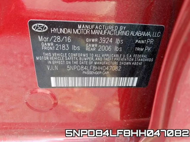 5NPD84LF8HH047082 фото 2
