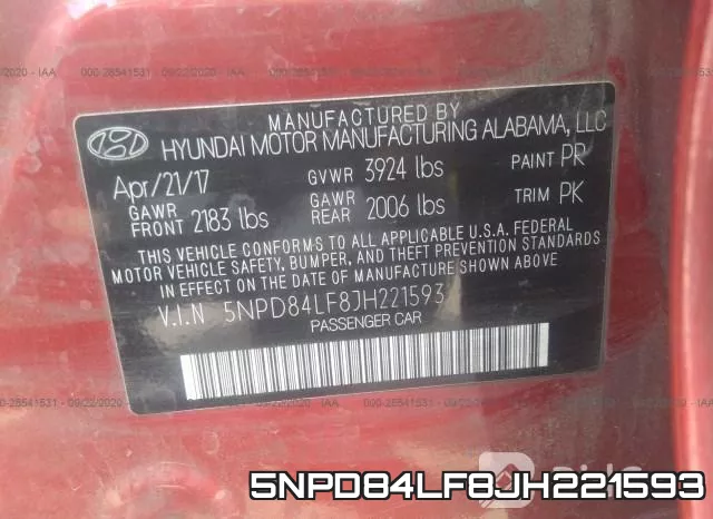 5NPD84LF8JH221593 фото 10
