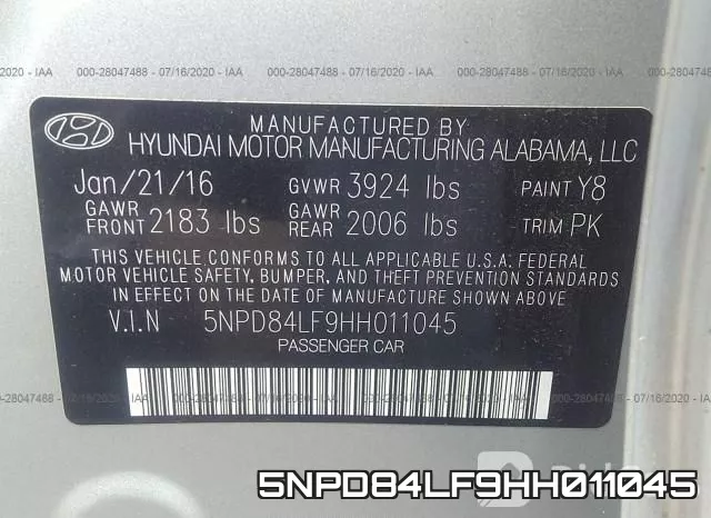 5NPD84LF9HH011045 фото 10