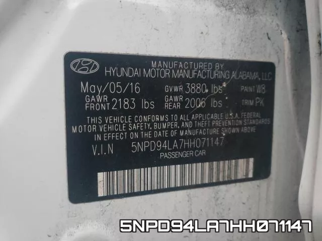 5NPD94LA7HH071147 фото 2