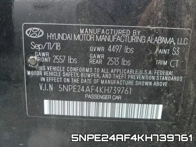5NPE24AF4KH739761 фото 2