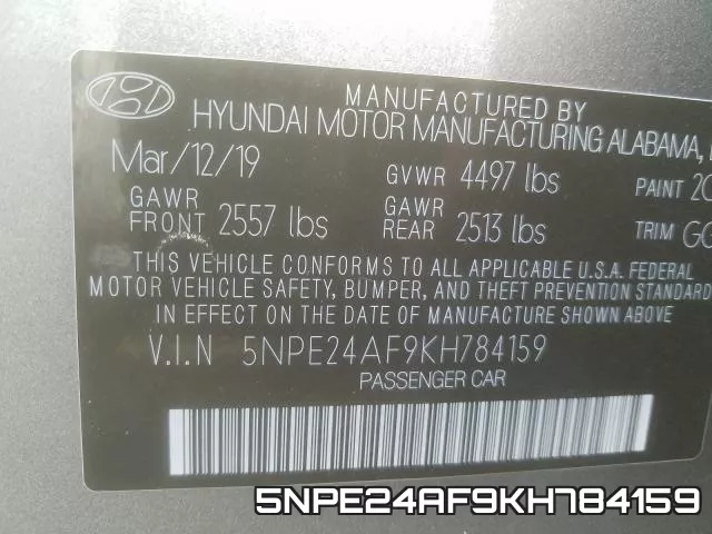 5NPE24AF9KH784159 фото 2