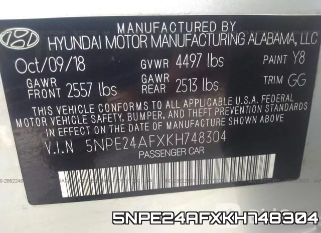 5NPE24AFXKH748304 фото 10