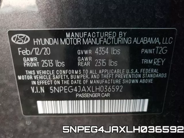 5NPEG4JAXLH036592 фото 2