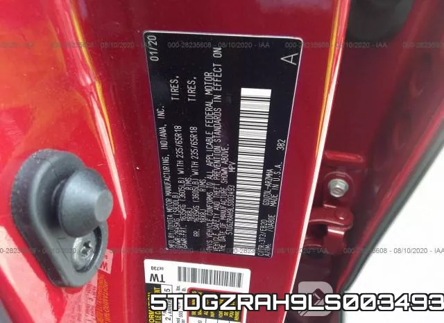 5TDGZRAH9LS003493 фото 10