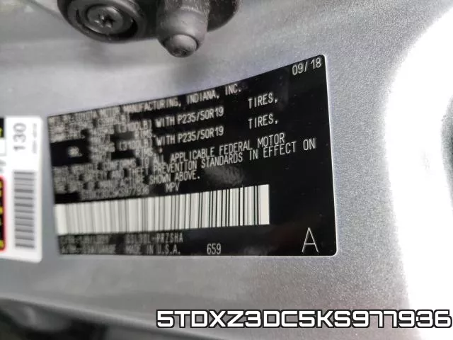 5TDXZ3DC5KS977936 фото 2