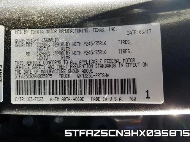 5TFAZ5CN3HX035875 фото 2