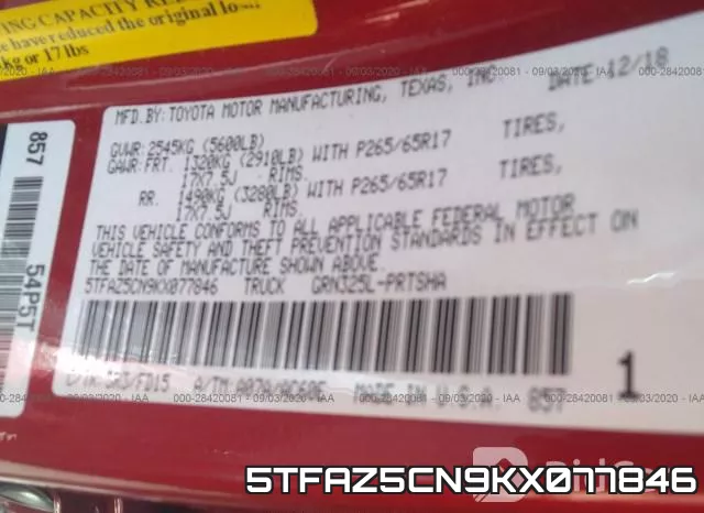 5TFAZ5CN9KX077846 фото 10