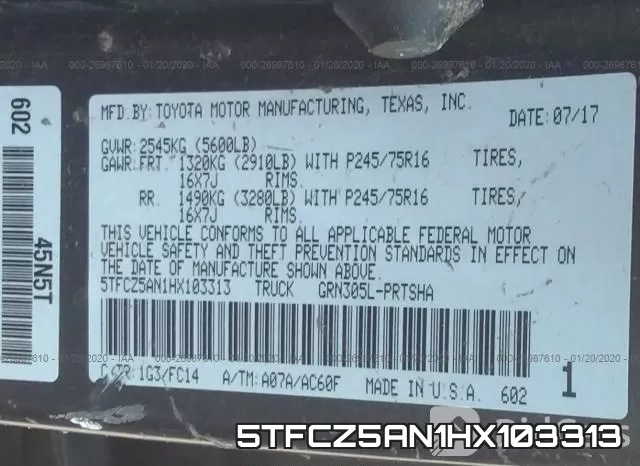5TFCZ5AN1HX103313 фото 10