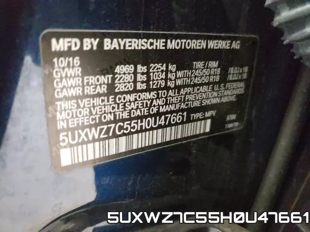 5UXWZ7C55H0U47661 фото 2
