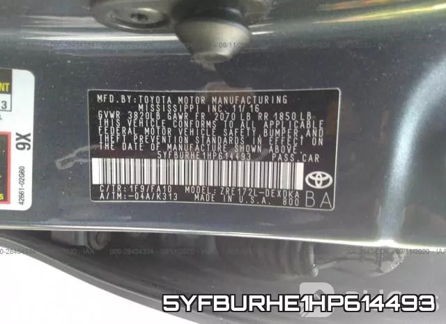 5YFBURHE1HP614493 фото 10