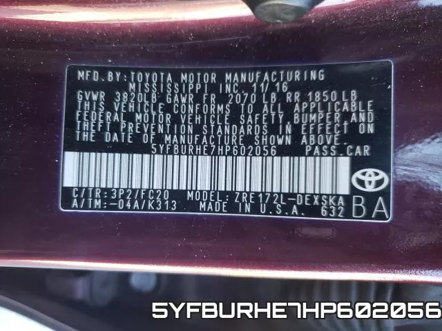 5YFBURHE7HP602056 фото 2