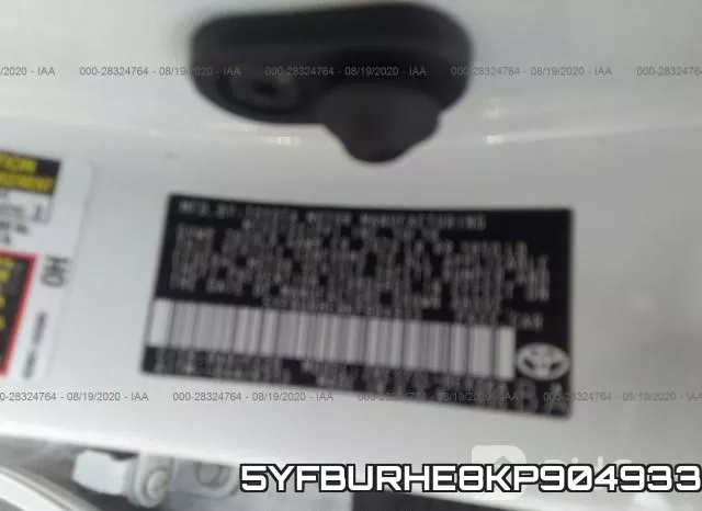 5YFBURHE8KP904933 фото 10