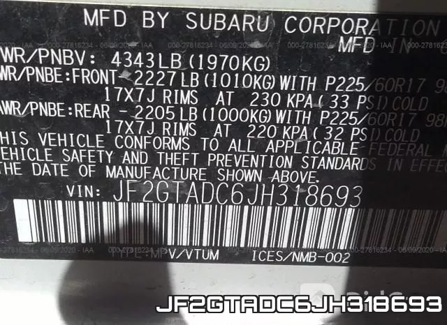 JF2GTADC6JH318693 фото 10
